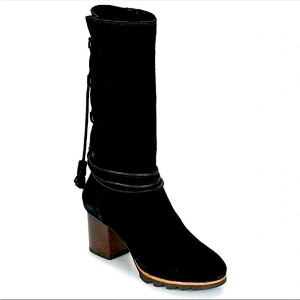Sorel black suede Farah boots 9.5